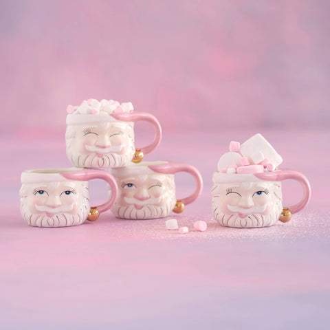 Glitterville Papa Noel Pink  5.5" x 3"