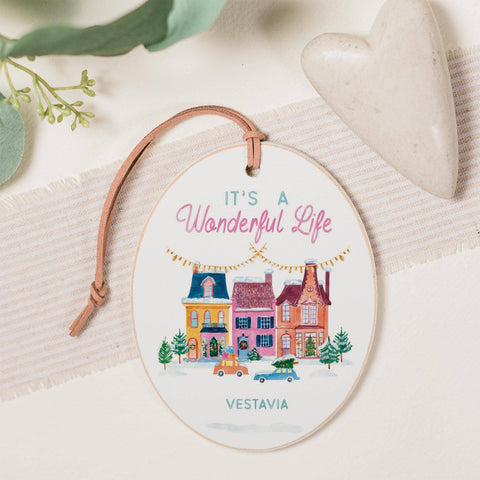 Oval Wooden It's a Wonderful Life Ornament