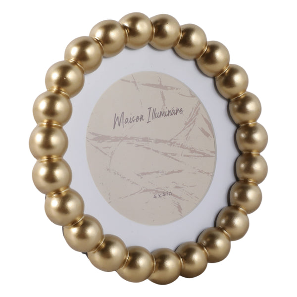 Photo Frame - Gold Glass Elegant Matted Beaded, 6x6 in.