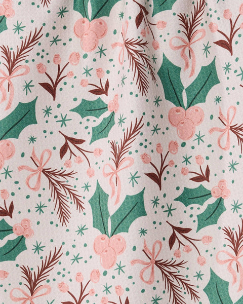 Sugarplum Florals Tea Towel - Holiday 2026: Ivory