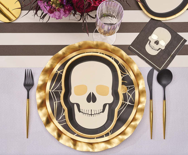 Black & Gold Bella Assorted Plastic Cutlery/24pc, Service for 8