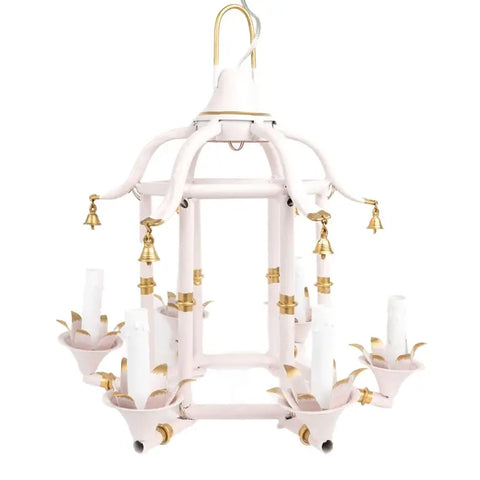 Pale Pink/Gold Chinoiserie Chandelier