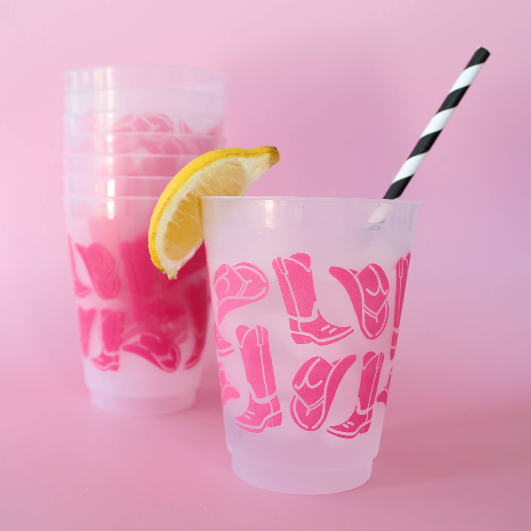 Let's Go Girls Cowgirl Party Cup | Frosted 16oz Set of 8 Cup