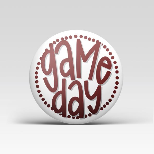 Maroon Game Day Polka Dots Tailgate Buttons | Game Day Pins: MAROON BACKGROUND