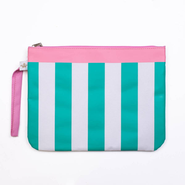 San Blas Stripe Wet/Dry Bag   Emerald/Pink   12x9