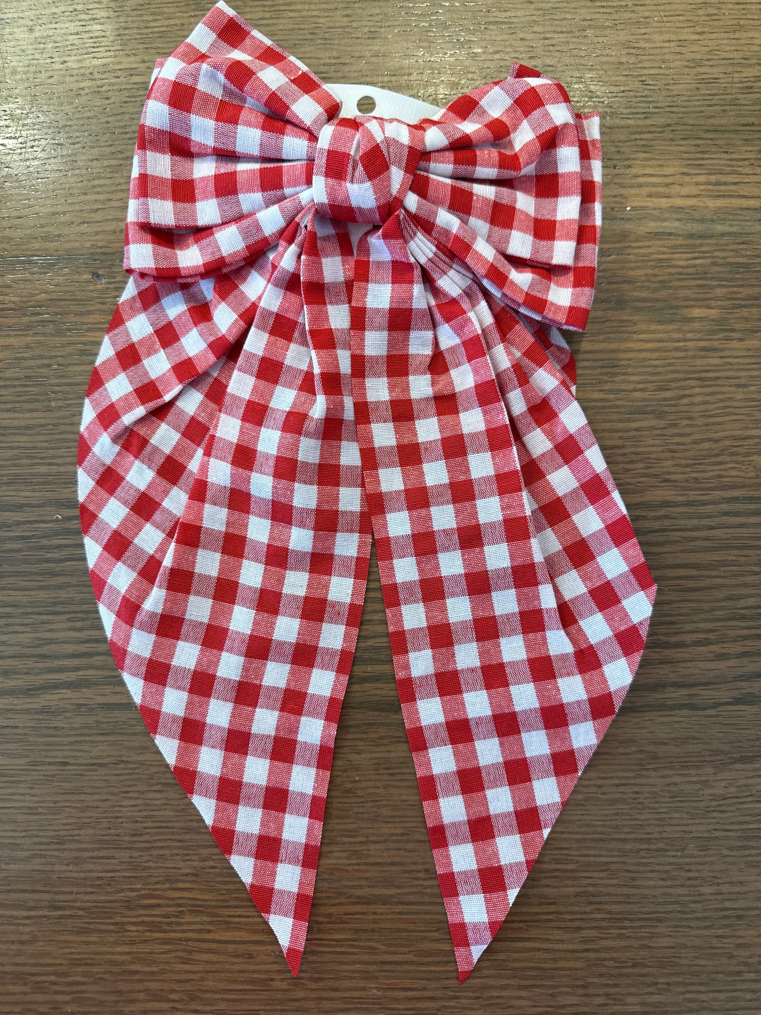 Red & white check bow