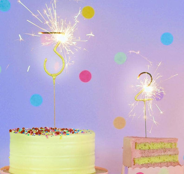 Grande 12" Gold Number Sparkler Wand Card - Singles: Number 4