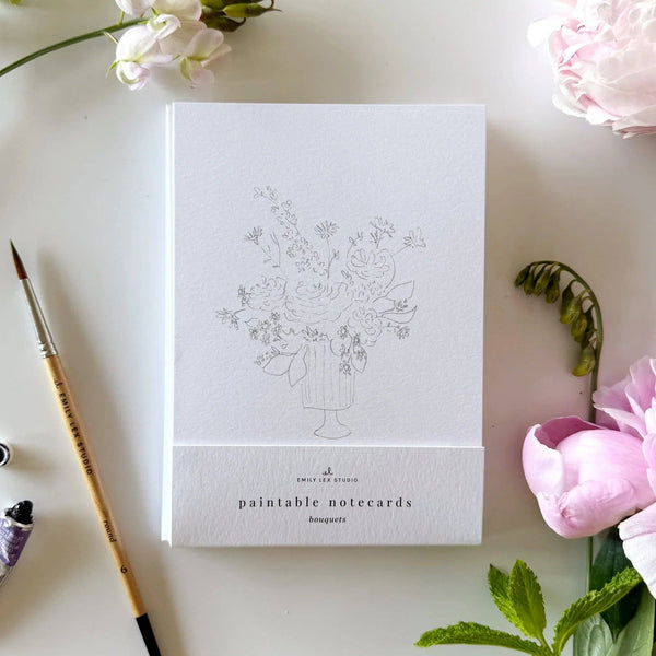 Bouquets paintable watercolor notecard set