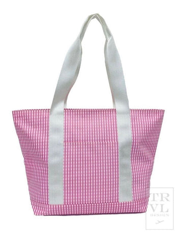 TRVL Classic Tote-Gingham Pink
