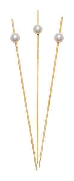 Pearl White 6 Inch Wood Party Pick/30pk - Gift Box