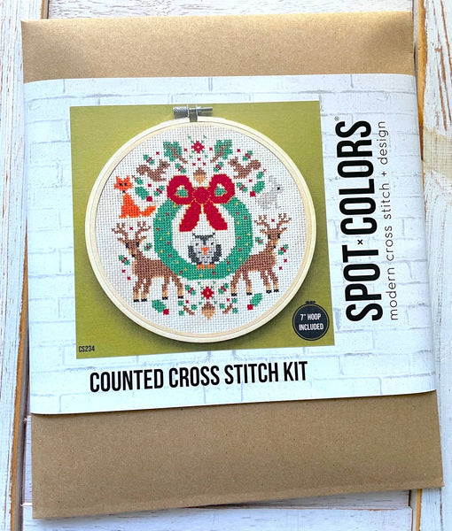 Woodland Holiday Counted Cross Stitch DIY KIT