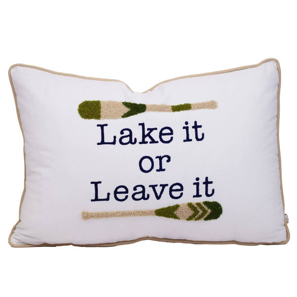 Lake It Or Leave It Pillow   Soft White/Multi   13x20