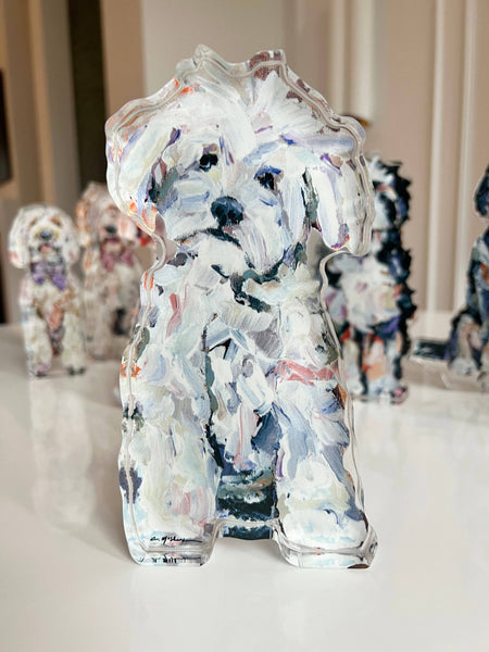 "Maltipoo White" Acrylic Block: Small