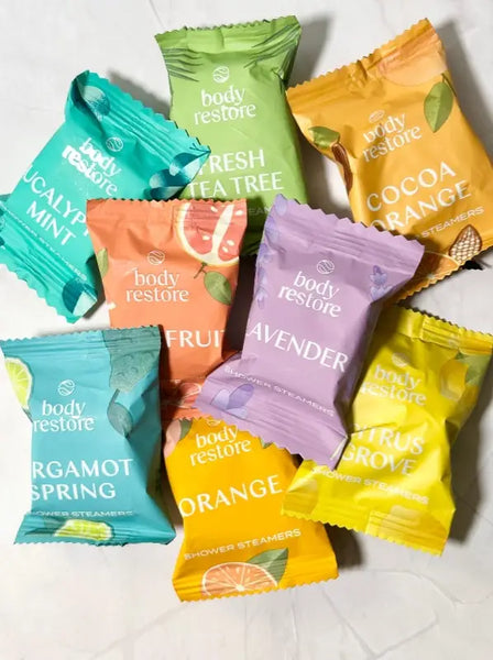 Body Restore Shower Steamers Bombs Bag or Single: 15 Pack Bag Eucalyptus Mint