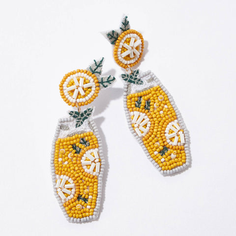 Lemon Cocktail Seed Bead Earring