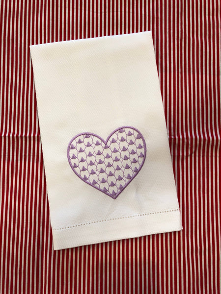 Herend Heart Huck Towel: Pink