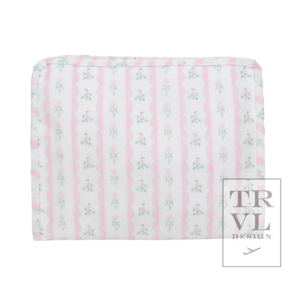 Roadie Large - Ribbon Floral Pink Zip Pouch