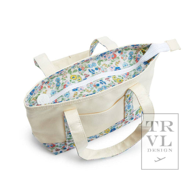 Mini Tote - Coated Canvas Posies Trim