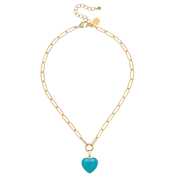 Audrey Heart Necklace: Pink Quartz