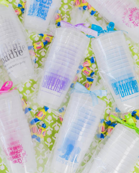 Teal Cheers Reusable Frost Flex Cups