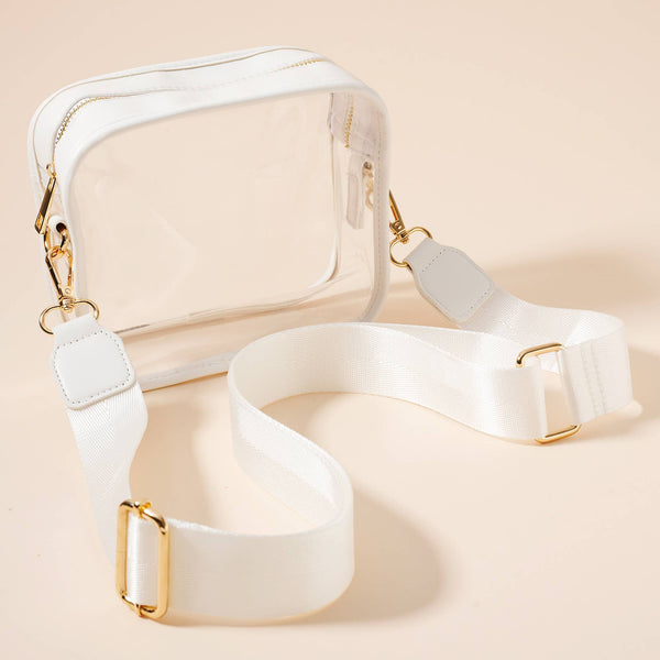 Game Day Clear Crossbody Bag: Silver