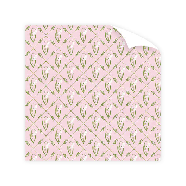 Snowdrop Meadow Pink Wrapping Paper Roll