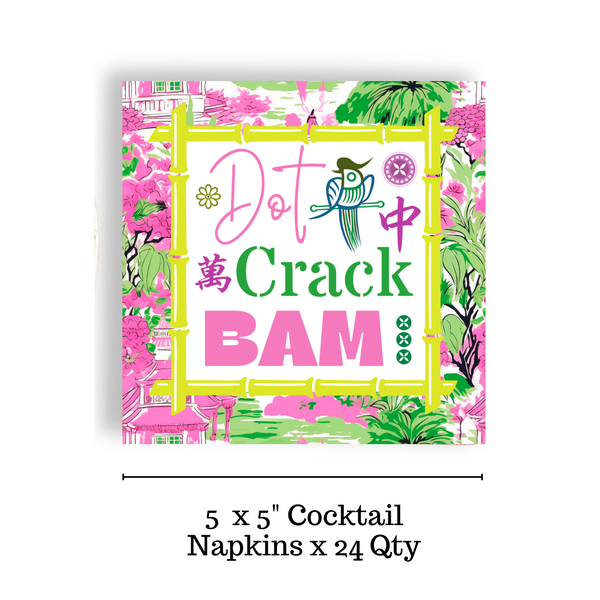 Mahjong 24ct Cocktail Napkin Separates Dot Crack Bam