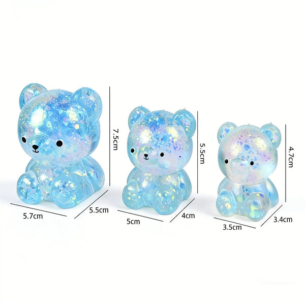 Cartoon Sequin Bear Squishy Toy