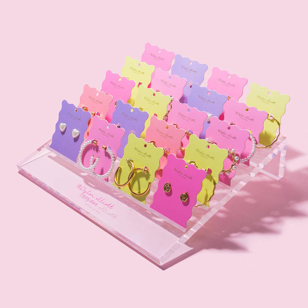 Stud Earrings - Flowers w/ Blue Gems - Caroline