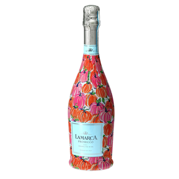 Pink & Orange Pumpkins Prosecco Bottle Wrap