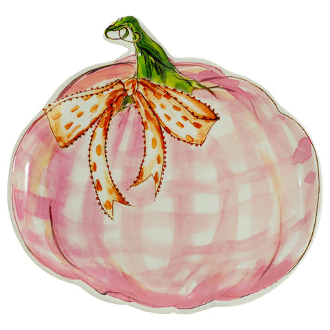 7.75" Pink Pumpkin Ceramic Plate