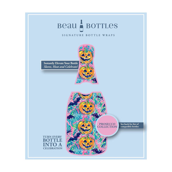 Preppy Halloween Bats Prosecco Bottle Wrap
