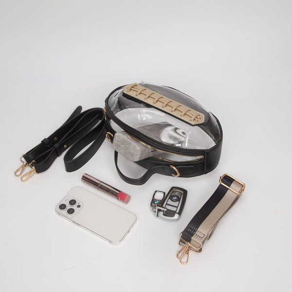 Clear Gameday Football Stitch Detail Crossbody Bag