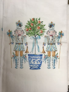 Chinoiserie Nutcracker Christmas Tea Towel