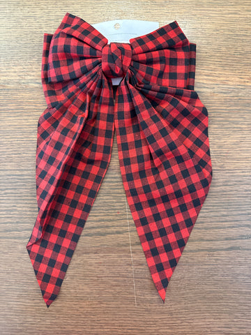 Red & Black Check Bow