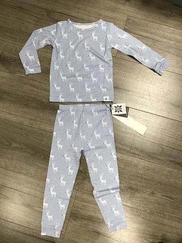 Sweet Bamboo Blue Reindeer Pajamas