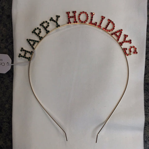 Happy Holidays Rhinestone Headband