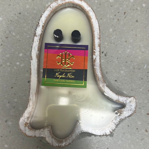 White ghost candle for Halloween