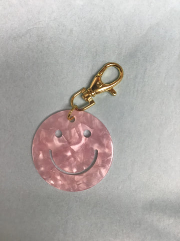 Light Pink Smiley Face Key Chain