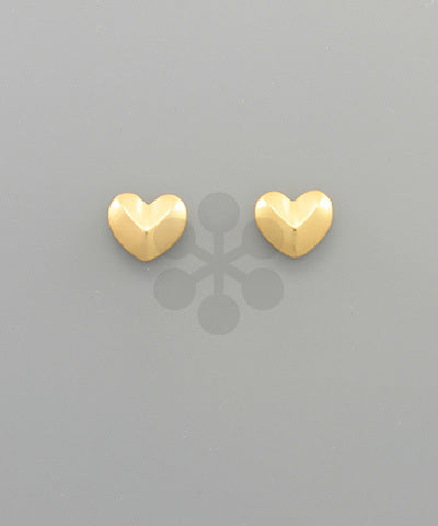 Gold Heart Stud Earrings