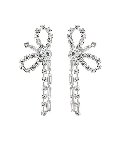 Cubic Zirconia Pave Bow Earrings