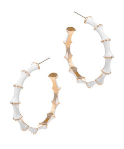 Bamboo Hoop Earrings 1.5"