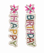 Happy Birthday Beaded Earrings