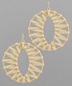 Wrapped Leather Open Round Earrings