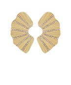 Pave & Texture Fan Shape Earrings