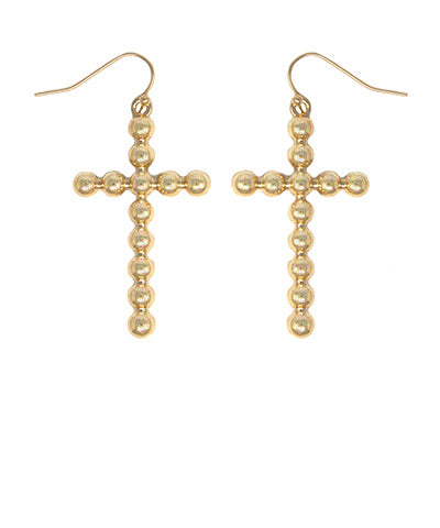 Textured Cross Earrings