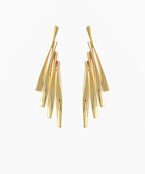 Four Wavy Brass Bar Earrings