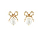 Bow Pearl Drop Earrings