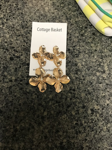 Gold Flower Earrings