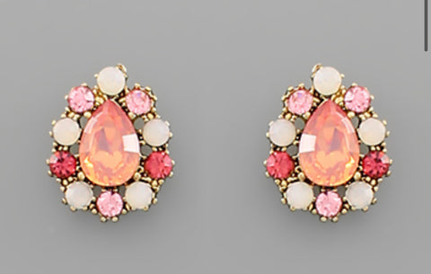 Pink vintage studs